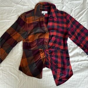 Something Navy Cinched Waist Flannel